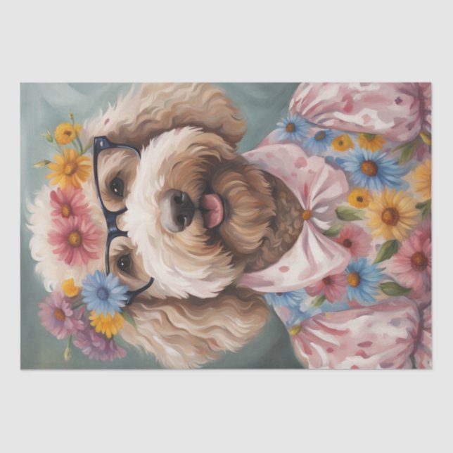 Dapper Golden Doodle in Stylish Attire Tissue Paper (Front)