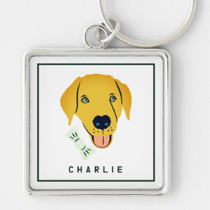 Dapper Golden Labrador Dog Personalized Key Ring