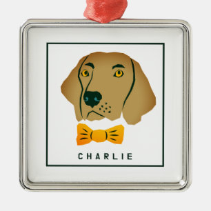 Dapper Golden Retriever Dog Custom Metal Ornament