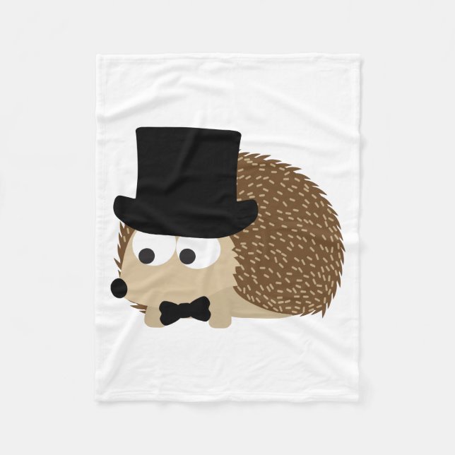 Dapper Hedgehog Fleece Blanket (Front)