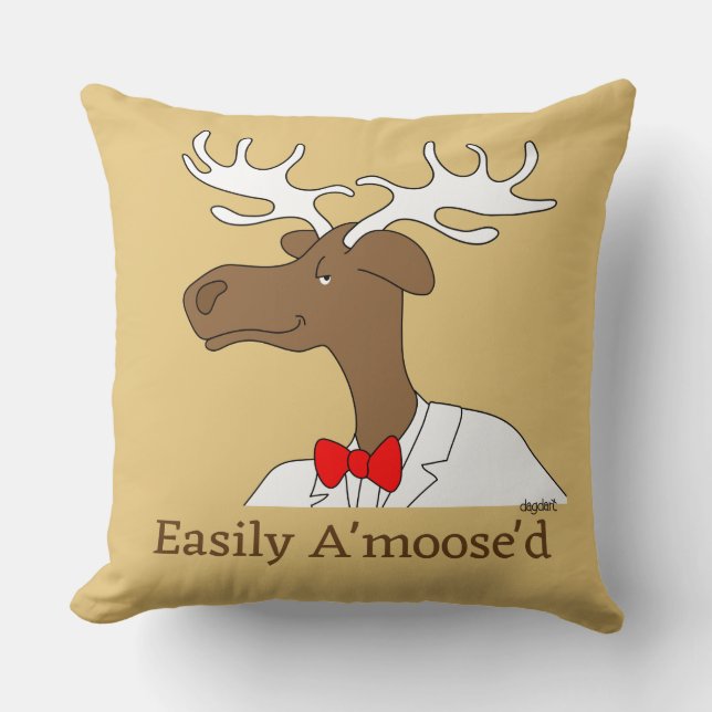 Dapper Moose Whimsical Cushion (Front)