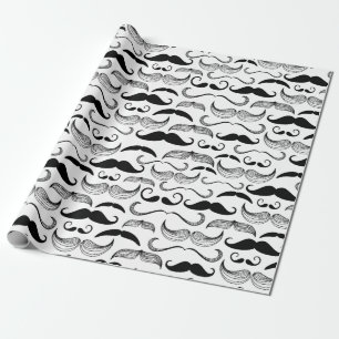 Dapper Moustaches Wrapping Paper