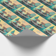 Dapper otters wrapping paper