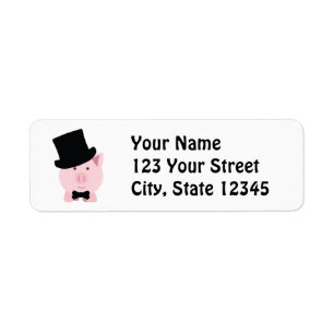 Dapper Pig Return Address Label
