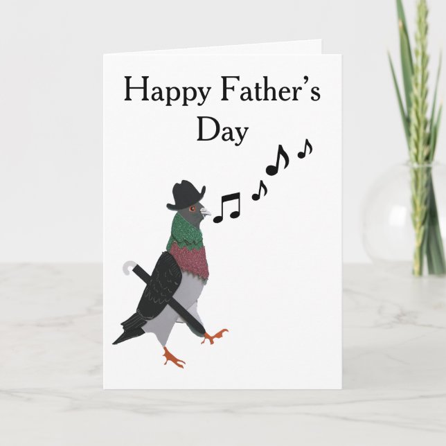 Dapper Pigeon Editable Father’s Day Card (Front)