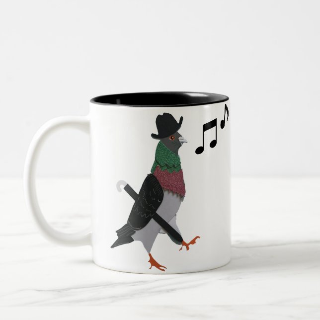 Dapper Pigeon Editable Father’s Day Two-Tone Coffee Mug (Left)