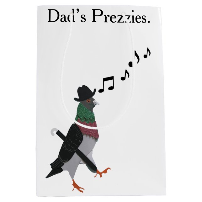 Dapper Pigeon  Medium Gift Bag (Front)