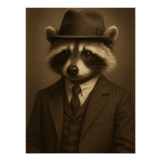 Dapper Racoon Poster