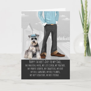 Dapper Schnauzer Dog and Dad Funny Father's Day Holiday Card