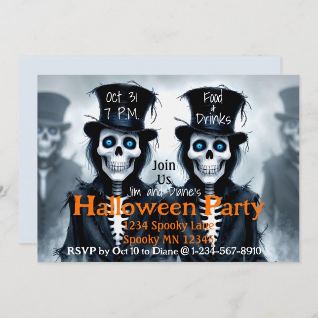 Dapper Spirits & Fogbound Fright Invitation (Front/Back)