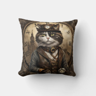 Dapper Steampunk Calico Cat Cushion