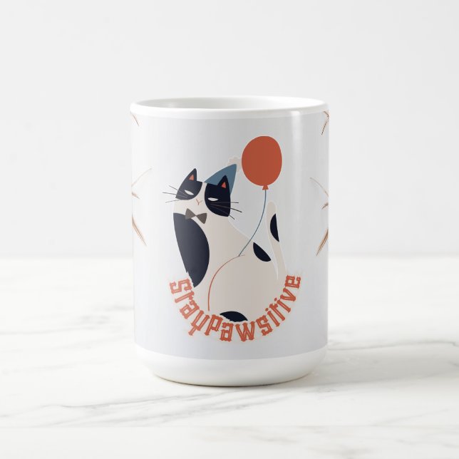 Dapper Tuxedo Cat Celebration 15oz Large Coffee Mu Mug (Center)