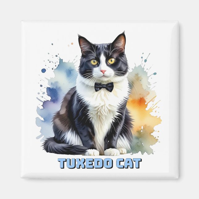 Dapper Tuxedo Cat Magnet (Front)