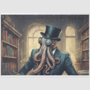 Dapper Underwater Octopus Office Edition Decoupage Tissue Paper
