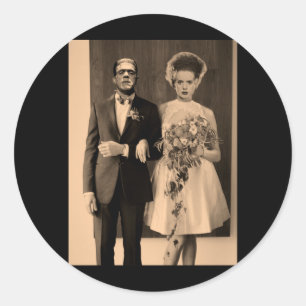 Dapper Wedding Day - Monster Halloween Performance Classic Round Sticker