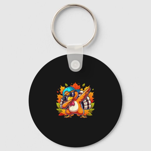 Dapping Turkey Funny Thanksgiving Dinner Turkey Gi Key Ring (Front)