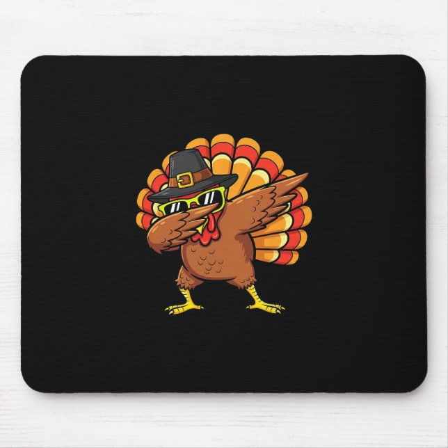 Dapping Turkey Funny Thanksgiving Dinner Turkey Gi Mouse Pad (Front)