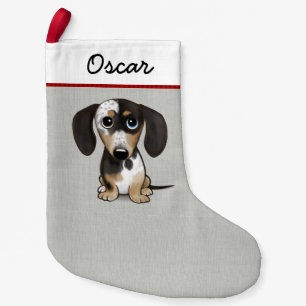 Dapple Dachshund Adorable Dog Personalized Small Christmas Stocking