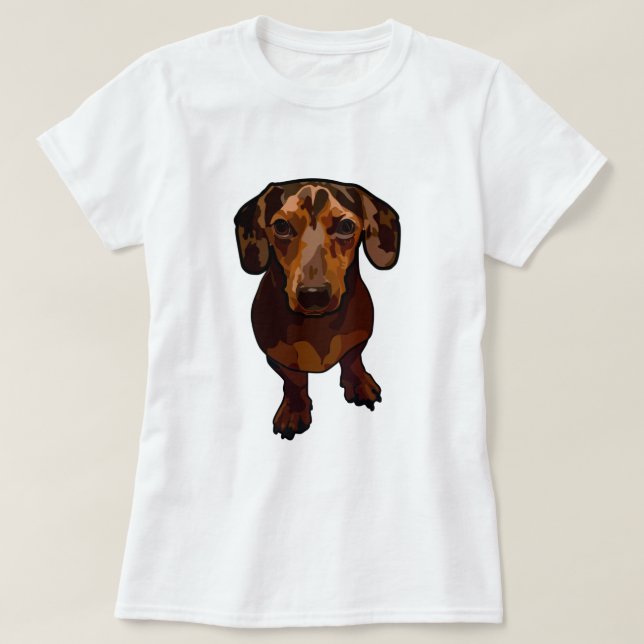 Dapple Dachshund Artsy T-Shirt (Design Front)