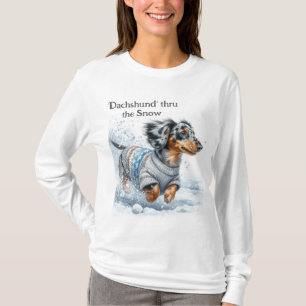 Dapple Dachshund Christmas T-Shirt