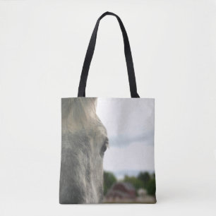 Dapple Grey Draught Horse Eye  Tote Bag