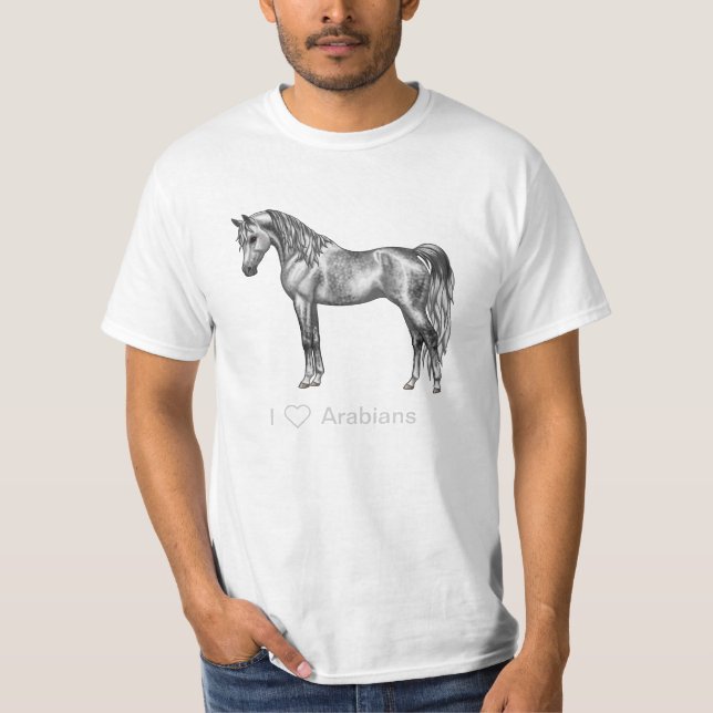 Dapple Grey Egyptian Arabian Horse T-Shirt (Front)