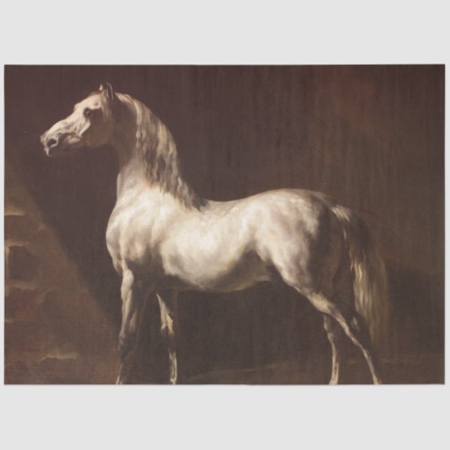 Dapple Grey Horse (by Théodore Géricault) Tissue Paper (Front)
