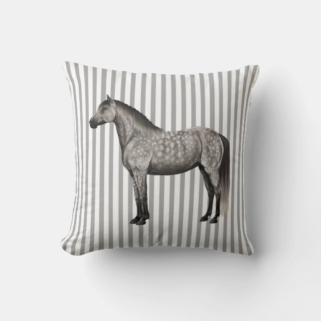 DAPPLE GREY HORSE PILLOW (Front)