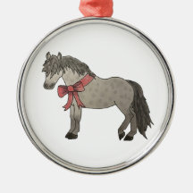 Dapple Grey Pony Christmas Ornament