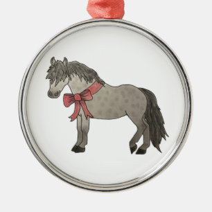 Dapple Grey Pony Christmas Ornament
