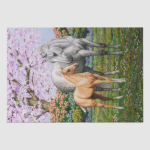 Dapple Grey Quarter Horse Mare Palomino Foal Tissue Paper