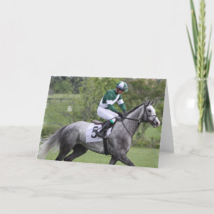 Dappled Gray Race Horse Greeting Card