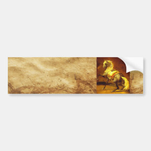 DAPPLED GREY HORSE ,Brown Gold Yellow Bumper Sticker