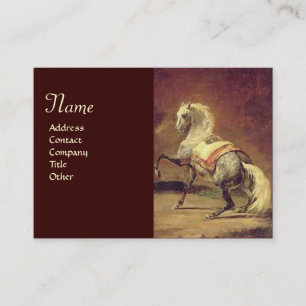 DAPPLED GREY HORSE Monogram Cream Business Card