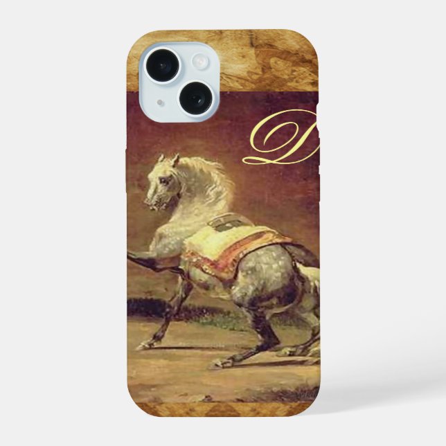 DAPPLED GREY HORSE MONOGRAM iPhone 15 CASE (Back)