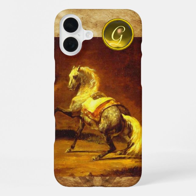 DAPPLED GREY HORSE MONOGRAM iPhone CASE (Back)