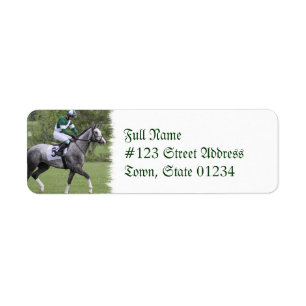 Dappled Grey Race Horse Mailing Label Return Address Label