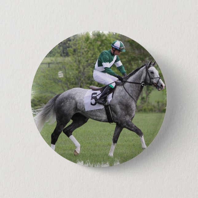 Dappled Grey Race Horse Pin (Front)