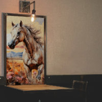 Dappled Grey Wild Horse Decoupage