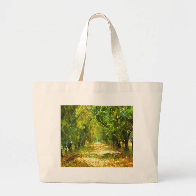 Dappled Light of Day Dreams Tree Avenue Art Large Tote Bag (Front)
