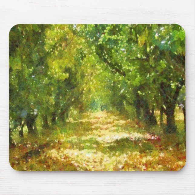 Dappled Light of Day Dreams Tree Avenue Art Mouse Pad (Front)