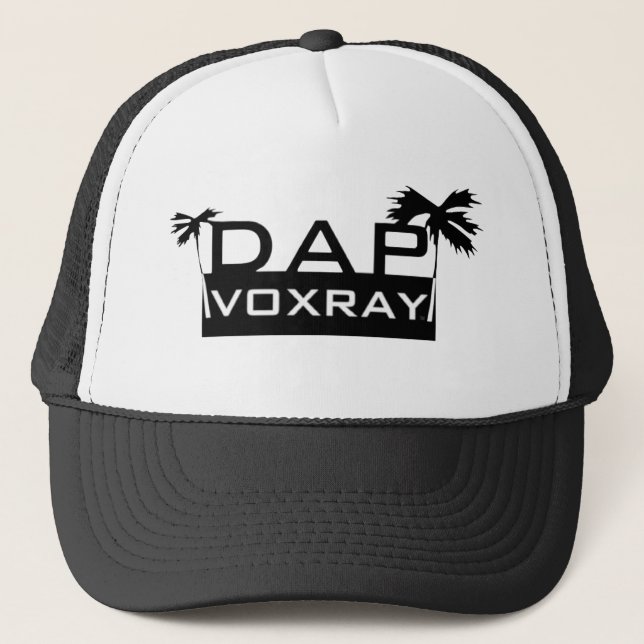 DapVoxray_Logo_Palms_Black_White Trucker Hat (Front)