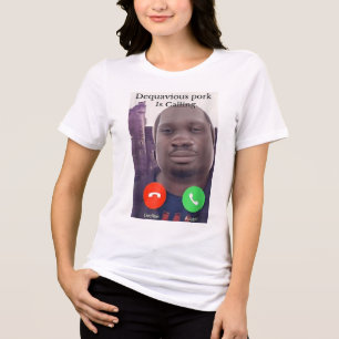 Daquavious Pork Is Calling John Pork Meme Joke Odd Tri-Blend Shirt
