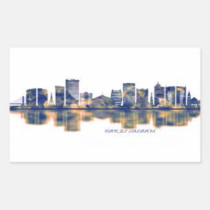Dar es Salaam Skyline Rectangular Sticker