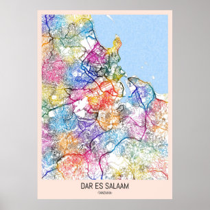 Dar es Salaam Tanzania City Map Poster