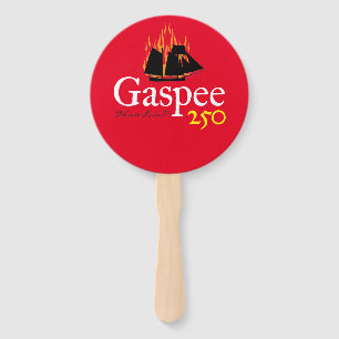 DAR Gaspee250 Hand Fan - Rustic Logo on Red