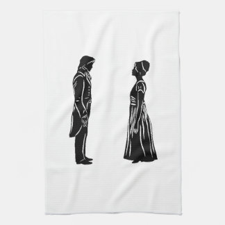 Darcy and Lizzy Silhouette Tea Towel