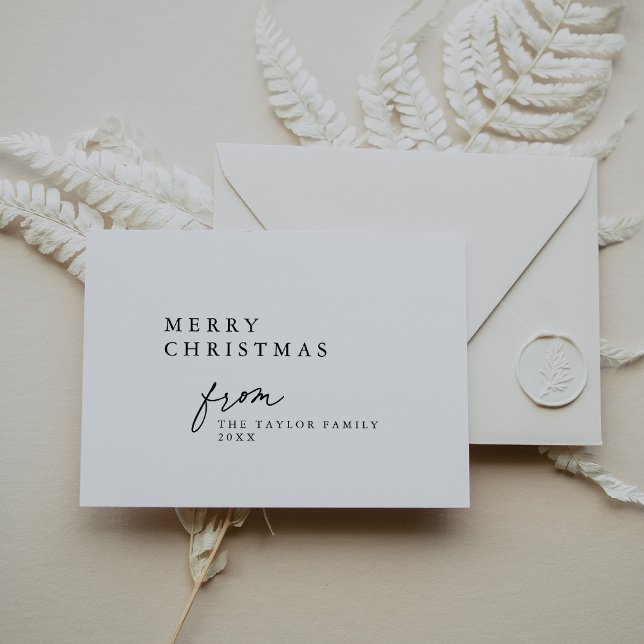DARCY Black Unique Boho DIY Modern Merry Christmas Holiday Card (DARCY Black Unique Boho DIY Modern Merry Christmas Holiday Card)