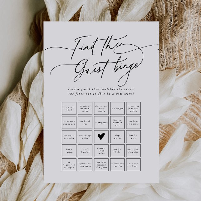 DARCY Black White Find the Guest Bingo Game Card (DARCY Black White Find the Guest Bingo Game Card)