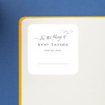 DARCY Classic Black White Baby Shower Bookplate Square Sticker<br><div class="desc">These classic black and white baby shower bookplate stickers are perfect for a simple baby shower books for baby gift. The modern minimalist design features timeless black and white romantic calligraphy with bohemian fairytale style.

Personalise your ex libris labels with the first or last name of the newborn.</div>